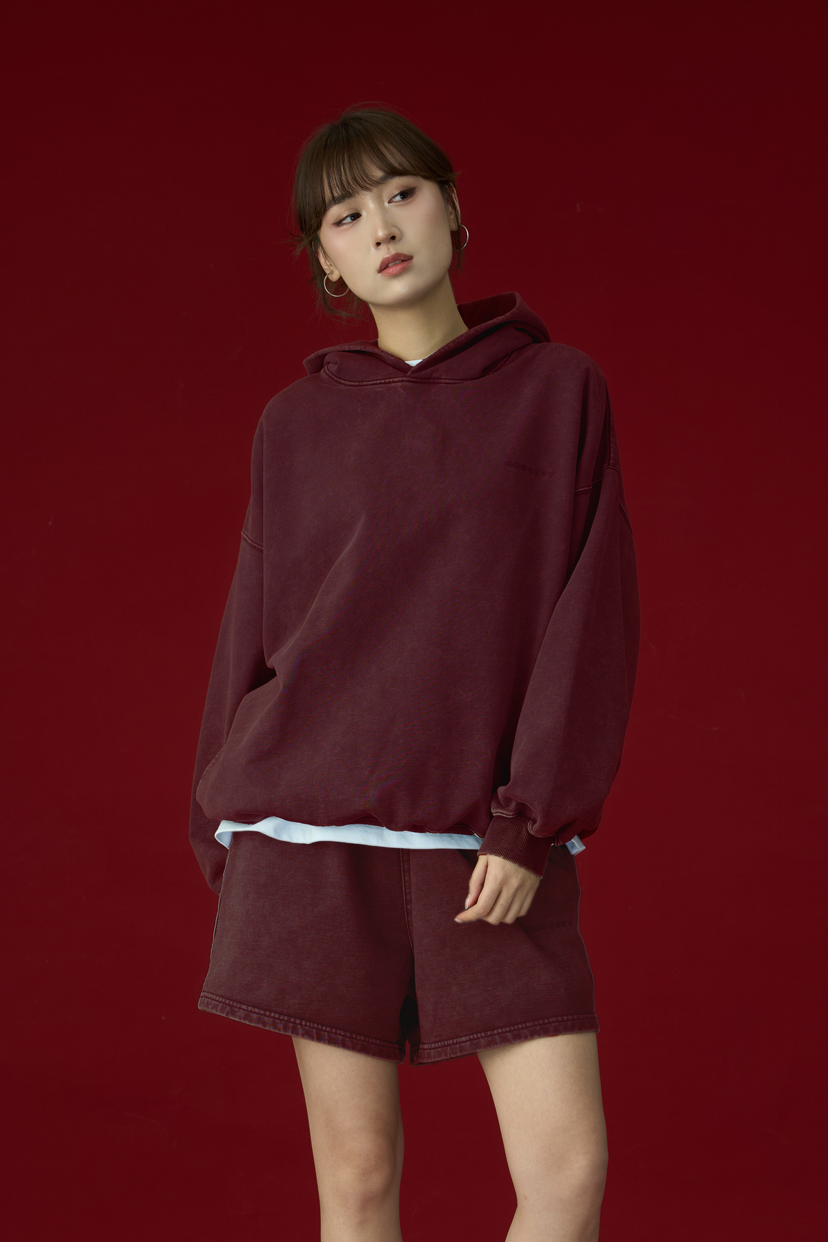 GROCERY BASIC WASHED HOODIE/ BURGUNDY