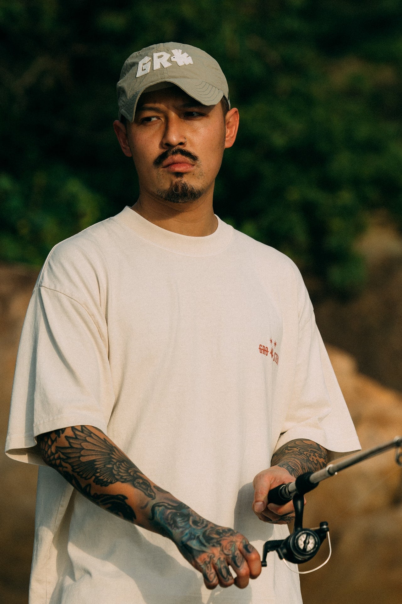 GROCERY x CLUB STUBBORN GEOMETRIC LION FISH CAP/ BEIGE