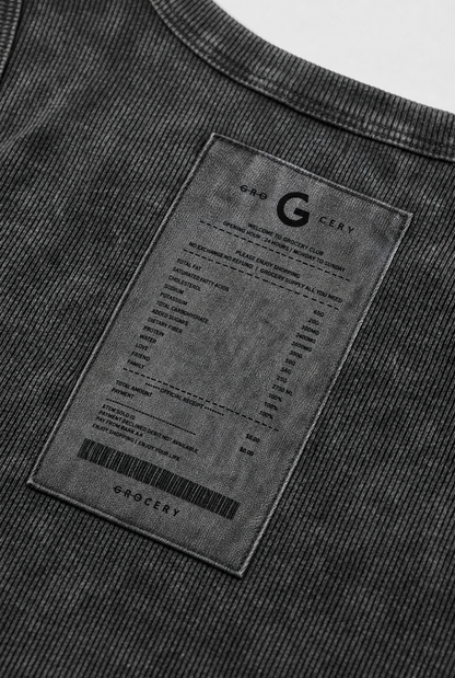 GROCERY WASHED INVOICE TANK TOP/ CHARCOAL