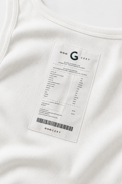 GROCERY INVOICE TANK TOP/ WHITE