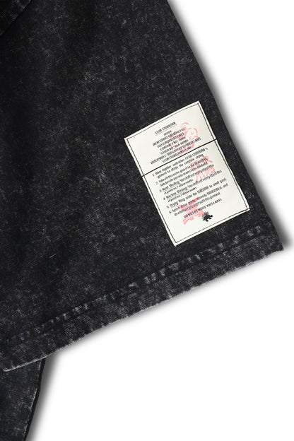 CLUB STUBBORN X OLDSOILISM THE LUCKY PHOTOPRINT TEE/ WASHED BLACK