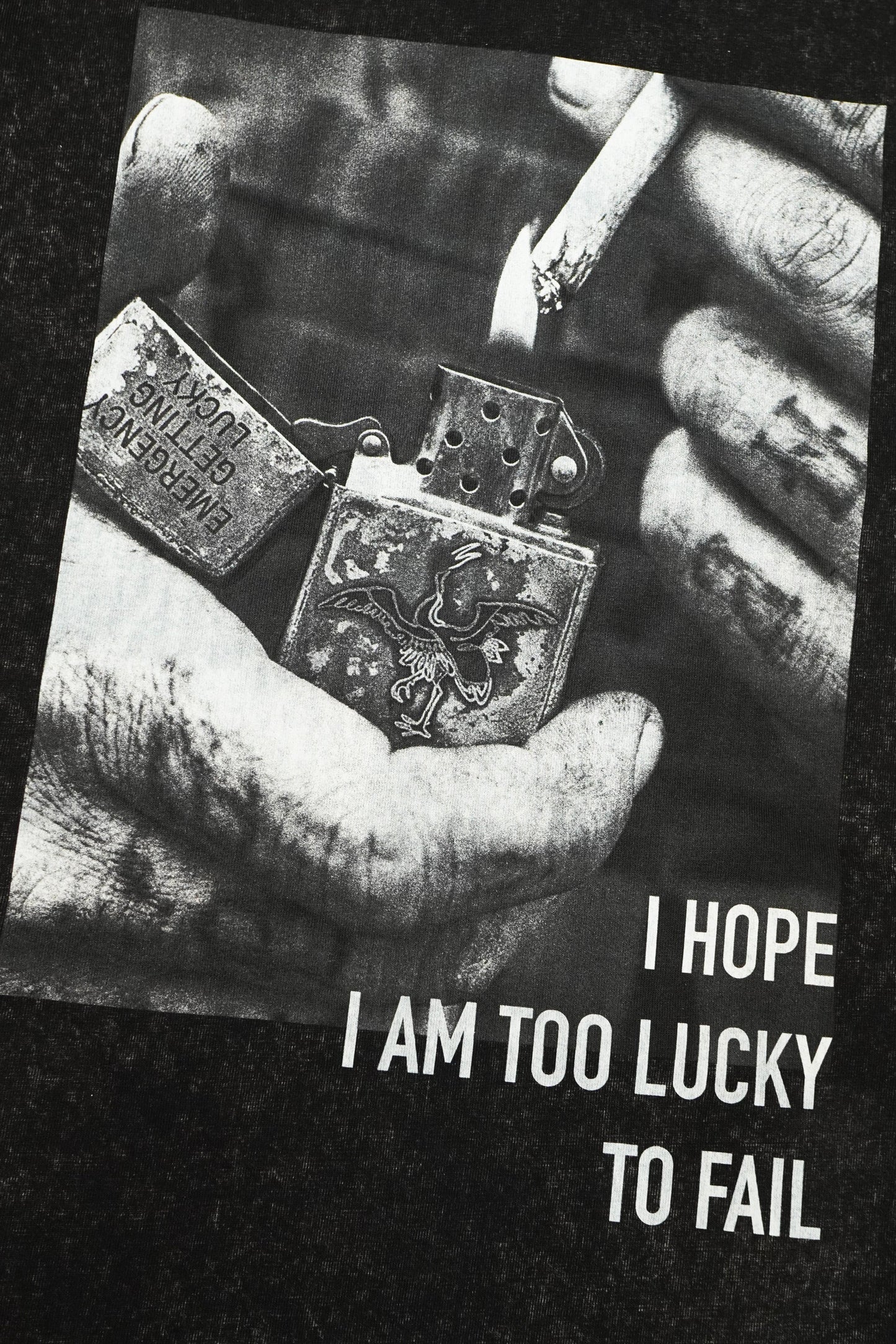 CLUB STUBBORN X OLDSOILISM THE LUCKY PHOTOPRINT TEE/ WASHED BLACK