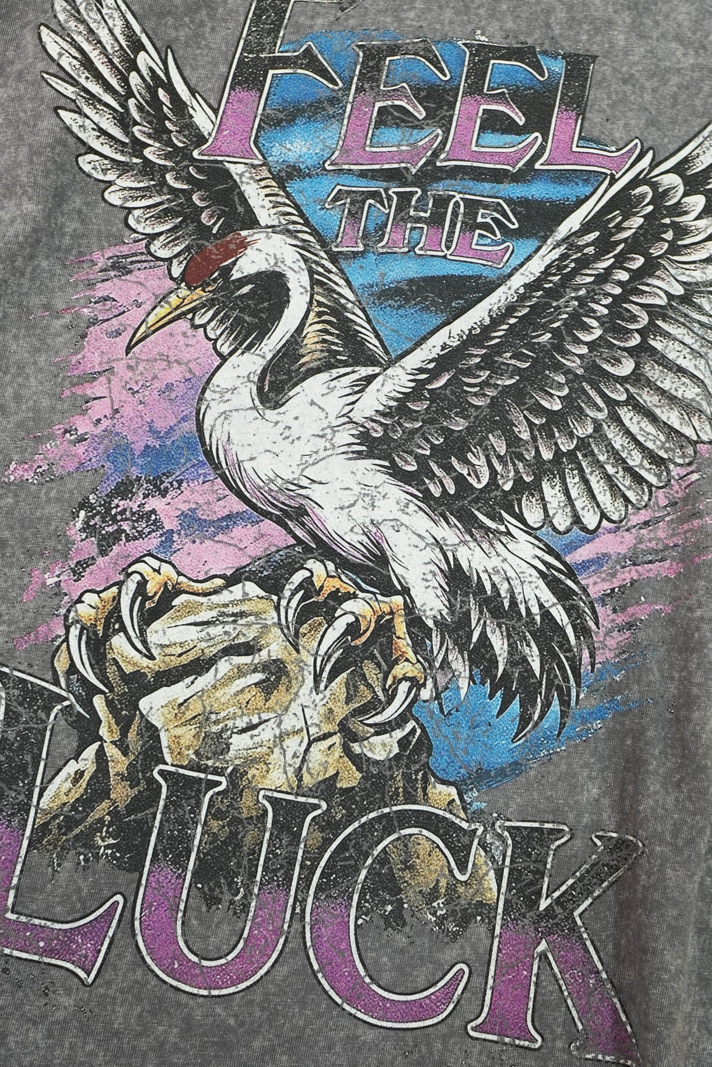 CLUB STUBBORN X OLDSOILISM THE LUCKY CRANE TEE/ WASHED GREY