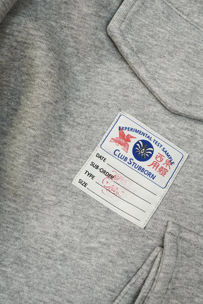 CLUB STUBBORN X OLDSOILISM M47 CROPPED SWEAT PANTS/ LASER CRANE GREY