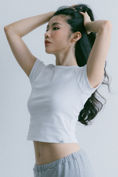 Aim Higher Club Essential Fitted Tee/ Off White