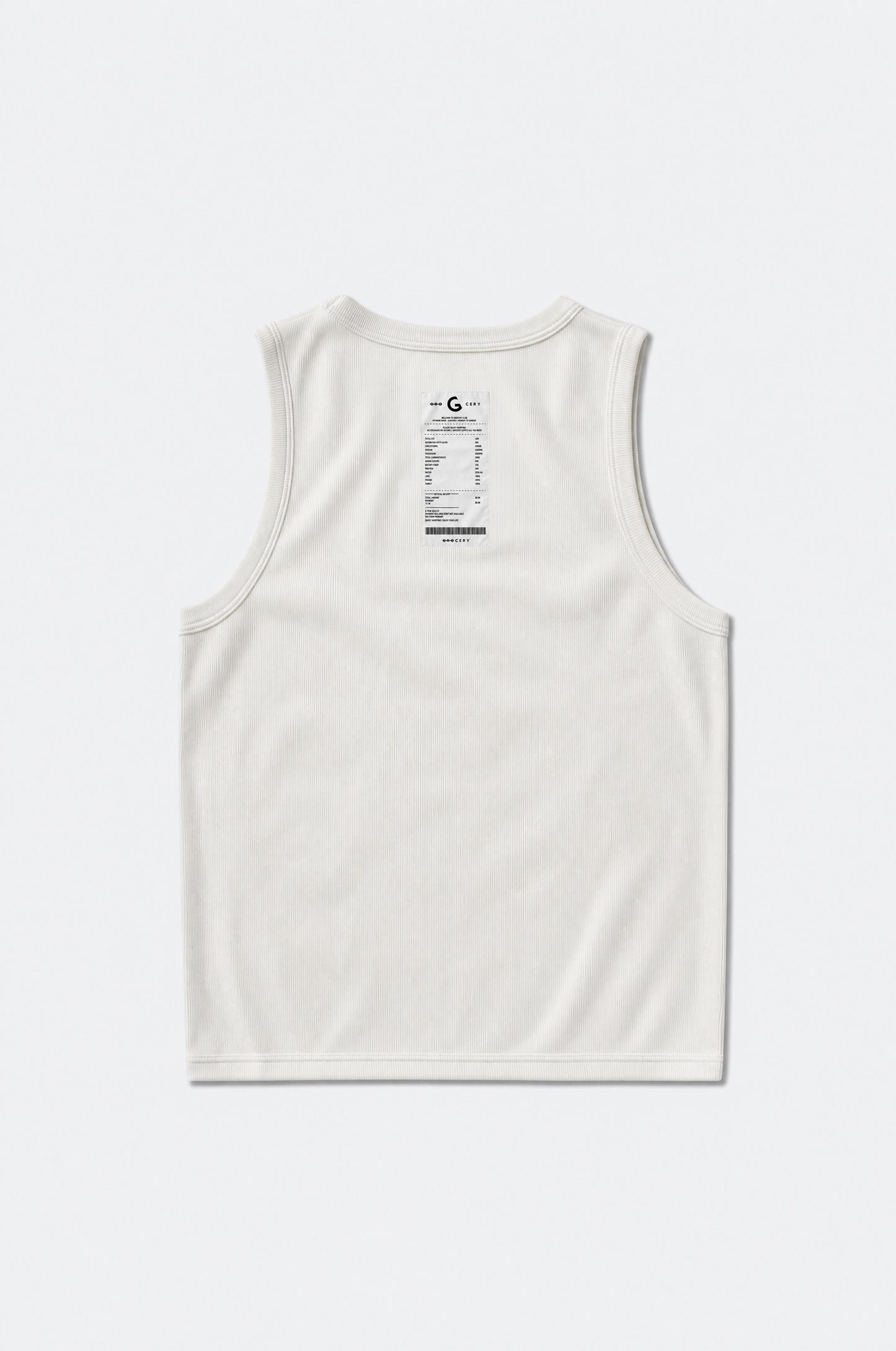 GROCERY INVOICE TANK TOP/ WHITE