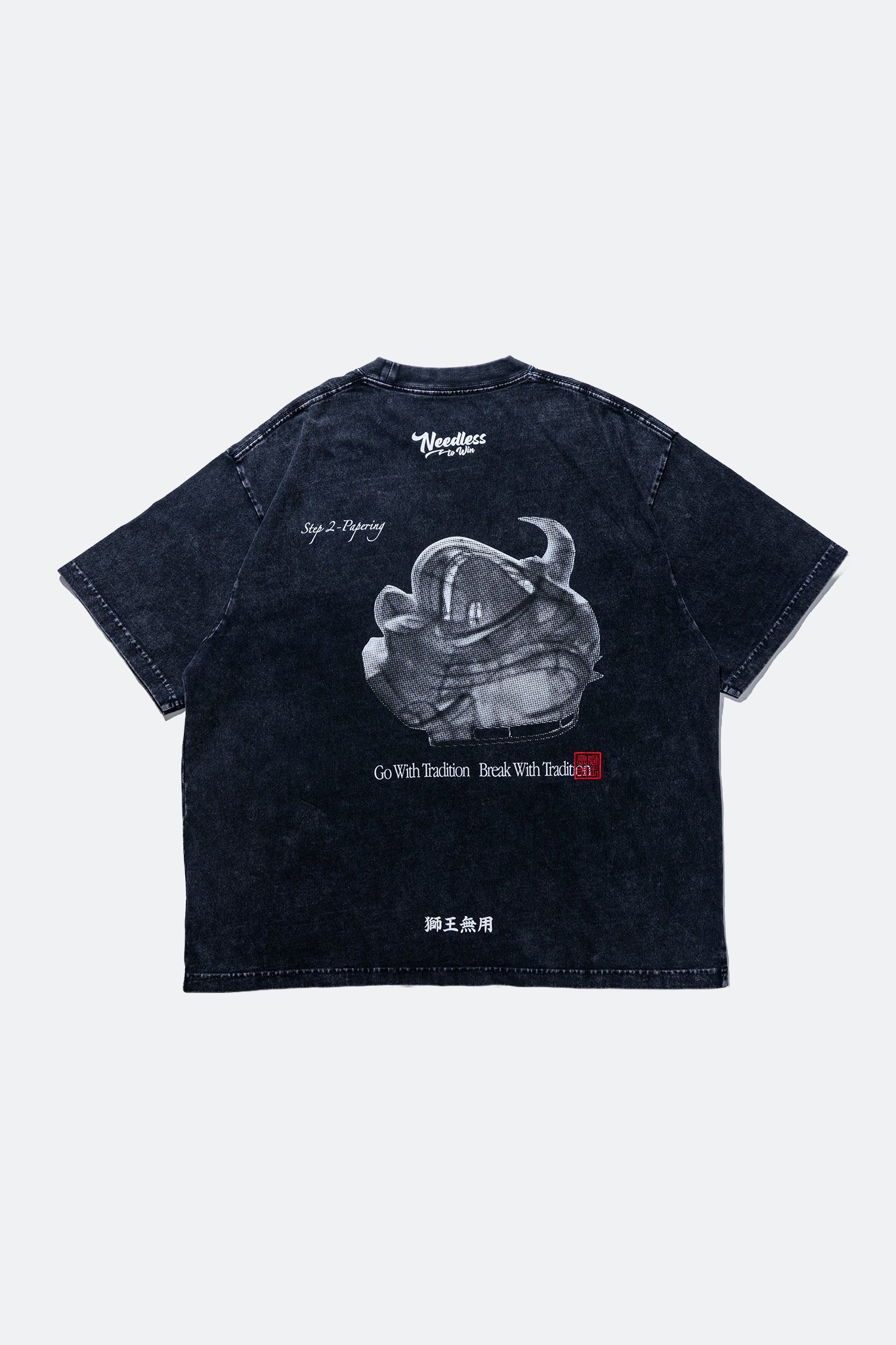 NEEDLESS SS26 吉祥獅王「 撲」WASHED TEE/ BLACK