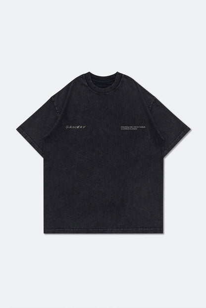 GROCERY LAST DANCE OF THE GOAT GRAPHIC WASHED TEE BY ADAM LISTER/ BLACK