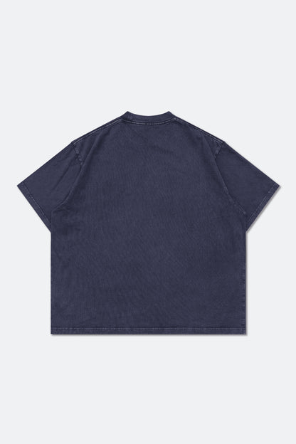 GROCERY VINTAGE COLLEGE LOGO WASHED BOXY TEE/ NAVY