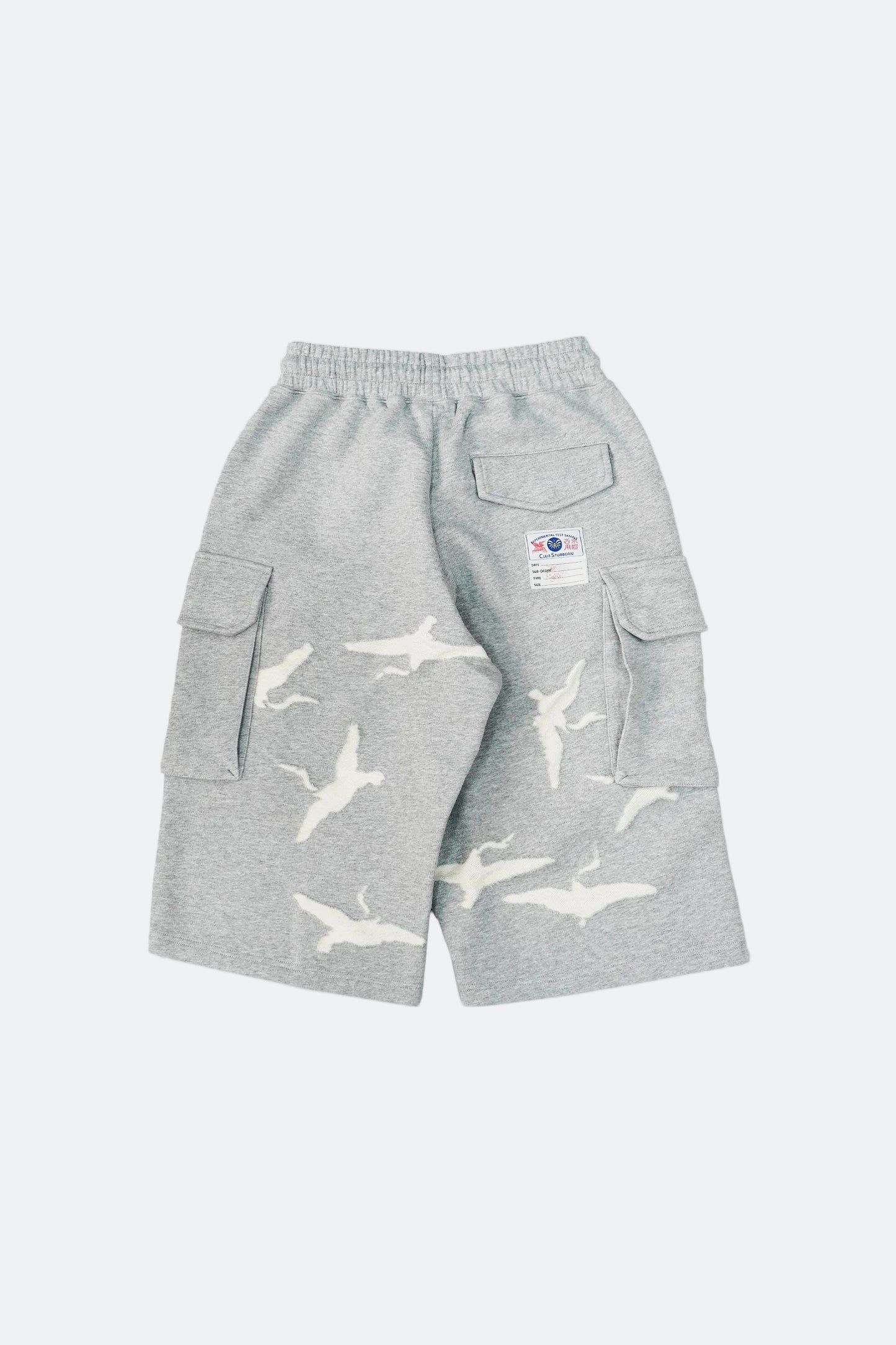 CLUB STUBBORN X OLDSOILISM M47 CROPPED SWEAT PANTS/ LASER CRANE GREY
