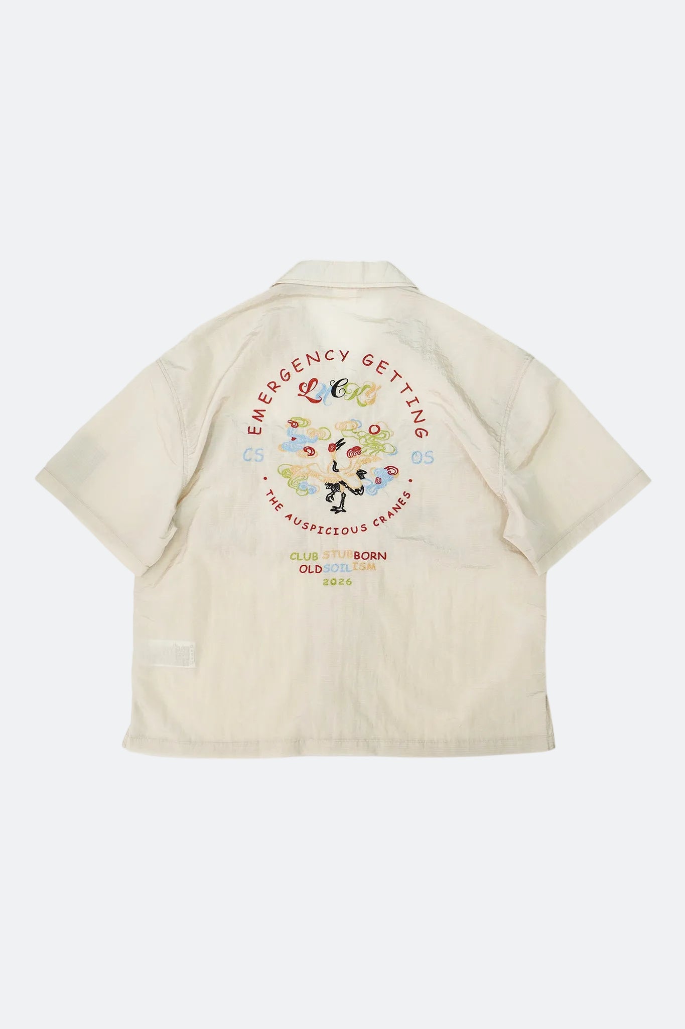 CLUB STUBBORN X OLDSOILISM SOUVENIR SHIRT/ SAND CRANES