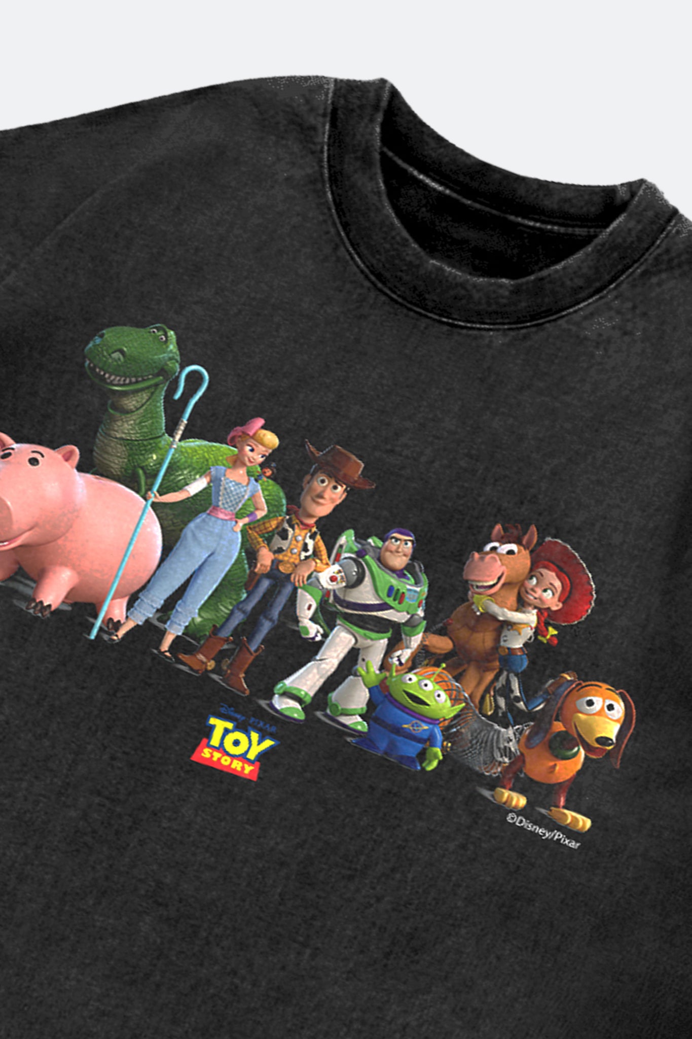 GROCERY | TARMAC | TOY STORY THE TOYS WASHED GRAPHIC BOXY TEE/ BLACK