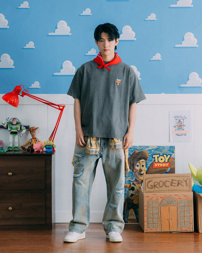 GROCERY | TARMAC | TOY STORY PONY RIDERS WASHED GRAPHIC BOXY TEE/ CHARCOAL