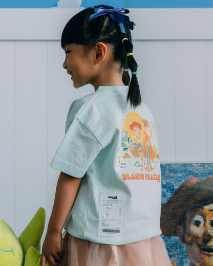GROCERY | TARMAC | TOY STORY BLAZING TRAILS KIDS WASHED GRAPHIC POCKET TEE/ FADED TIFFANY BLUE