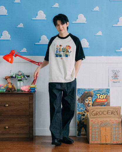 GROCERY | TARMAC | TOY STORY THE TOYS RAGLAN TEE/ BLACK & IVORY
