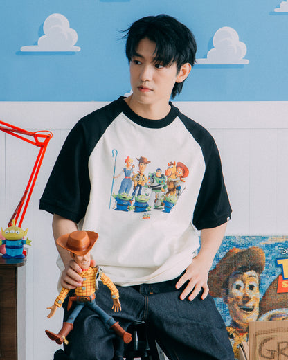 GROCERY | TARMAC | TOY STORY THE TOYS RAGLAN TEE/ BLACK & IVORY