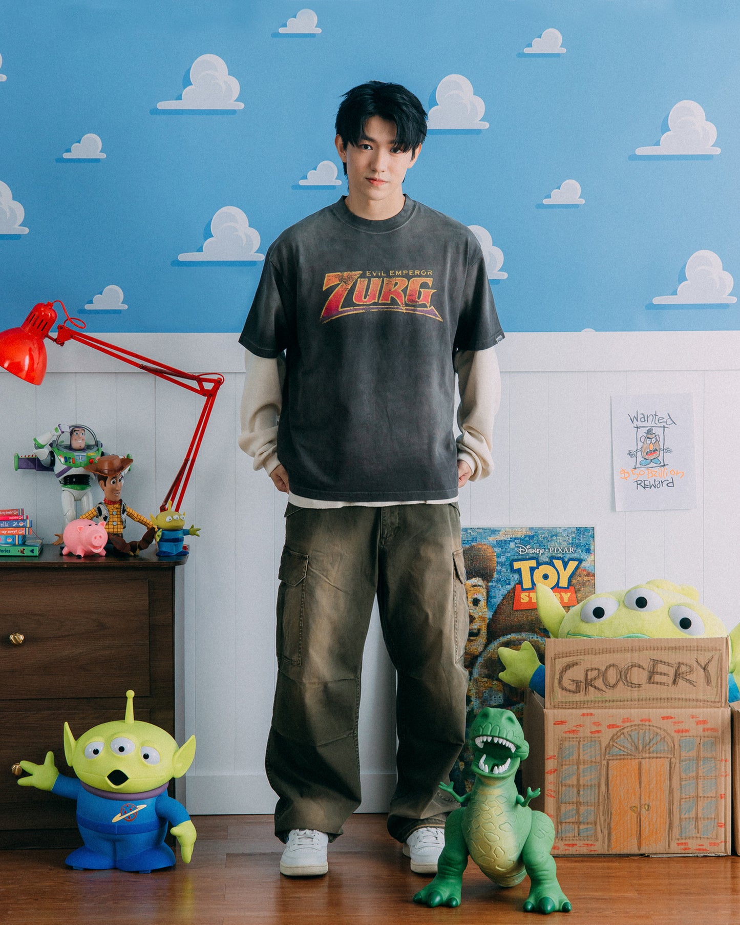 GROCERY | TARMAC | TOY STORY ZURG WASHED GRAPHIC BOXY TEE/ BROWN