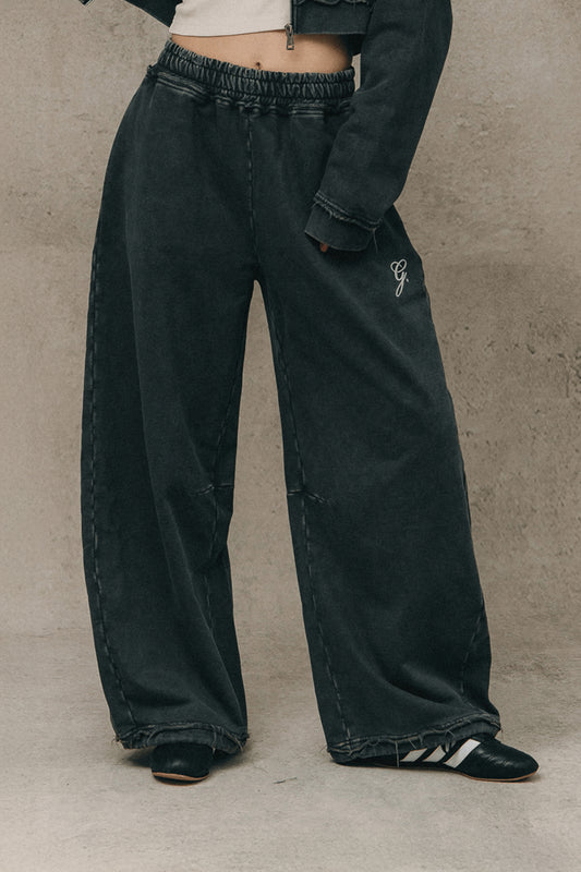 GROCERY SNOW WASHED WIDE LEG SWEATPANTS/ WASHED BLACK