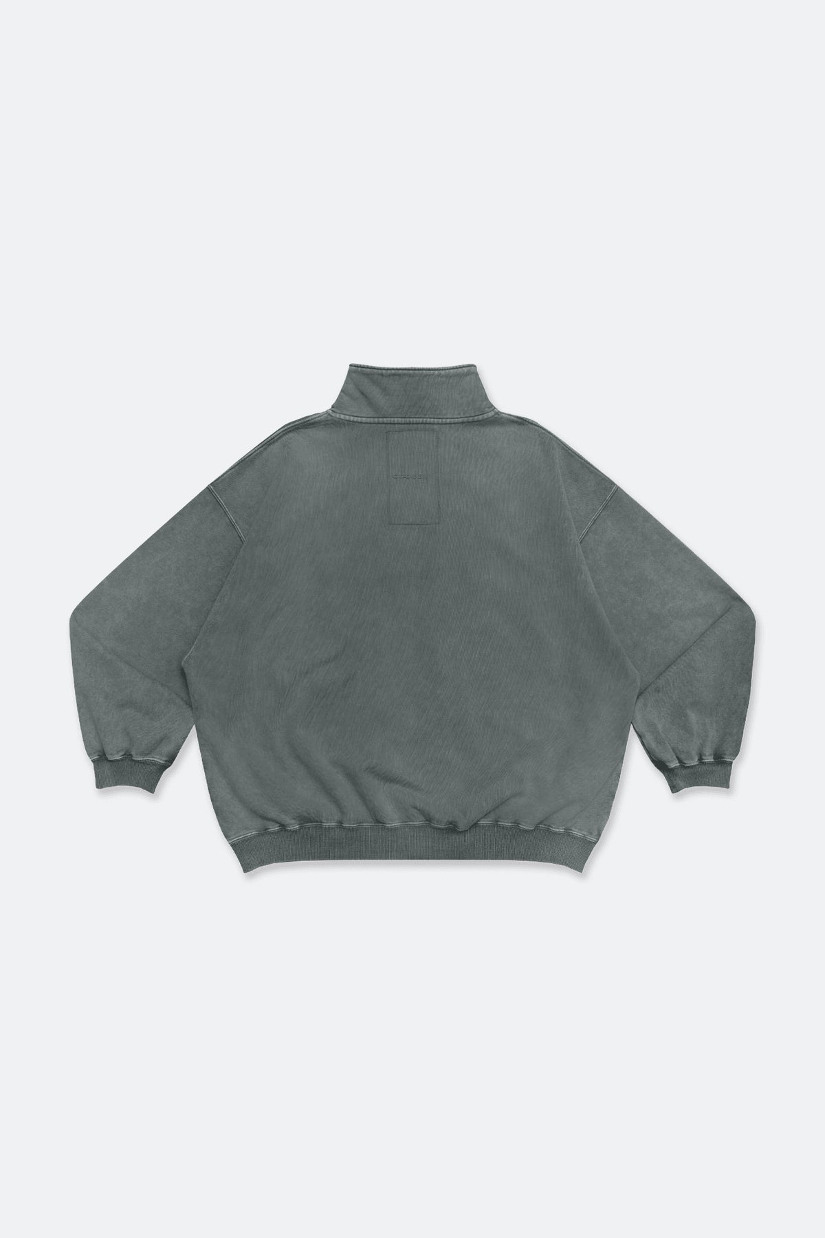 GROCERY BASIC WASHED HALF ZIP SWEATER/ GREY