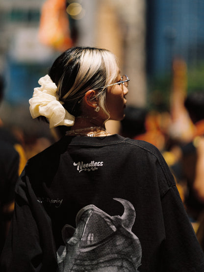 NEEDLESS SS26 吉祥獅王「 撲」WASHED TEE/ BLACK