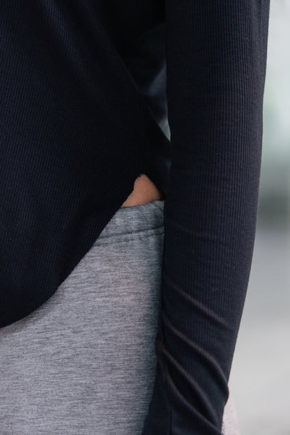 Aim Higher Club 2 - Way Long Sleeve Top/ Black - GROGROCERY