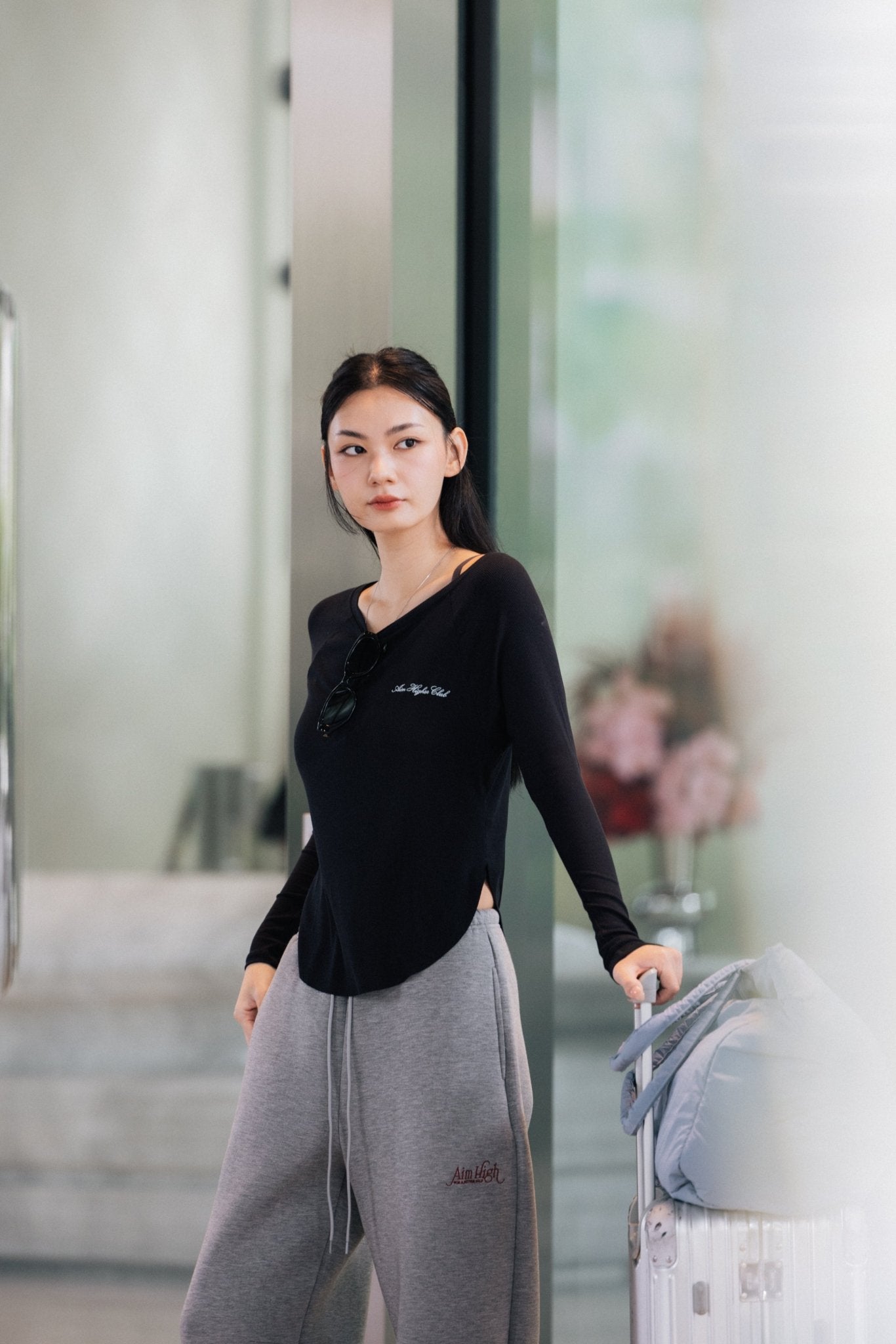 Aim Higher Club 2 - Way Long Sleeve Top/ Black - GROGROCERY