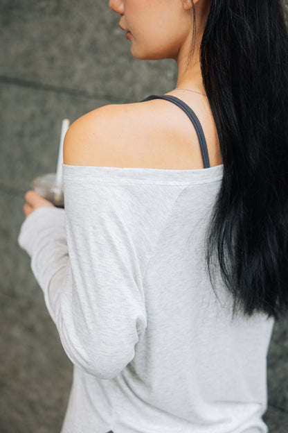 Aim Higher Club 2 - Way Long Sleeve Top/ Flecking Oat - GROGROCERY