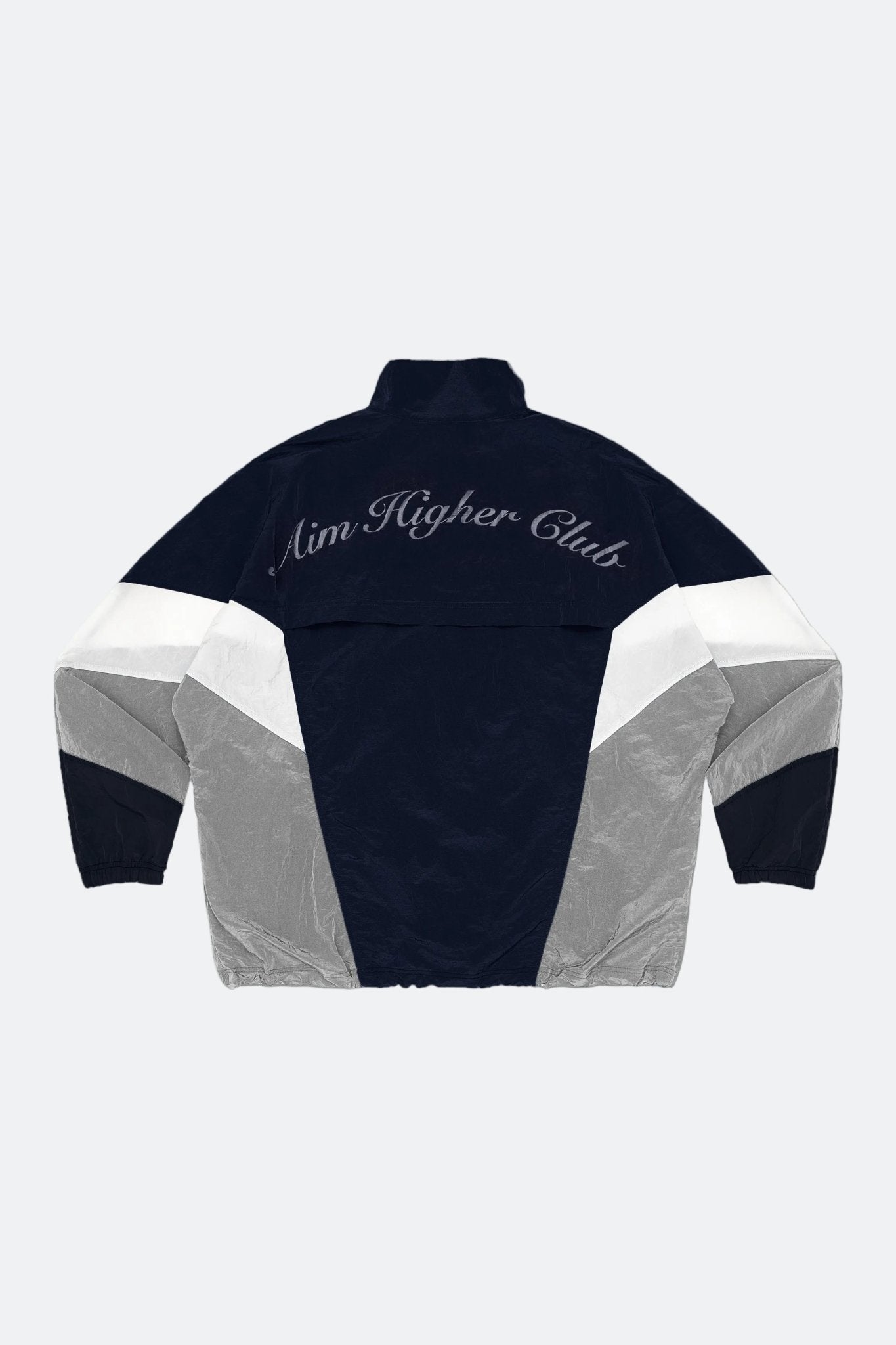 Aim Higher Club 3-Color Tone Unisex Classic Windbreaker/ Navy-Grey - GROGROCERY