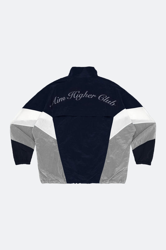 Aim Higher Club 3-Color Tone Unisex Classic Windbreaker/ Navy-Grey - GROGROCERY