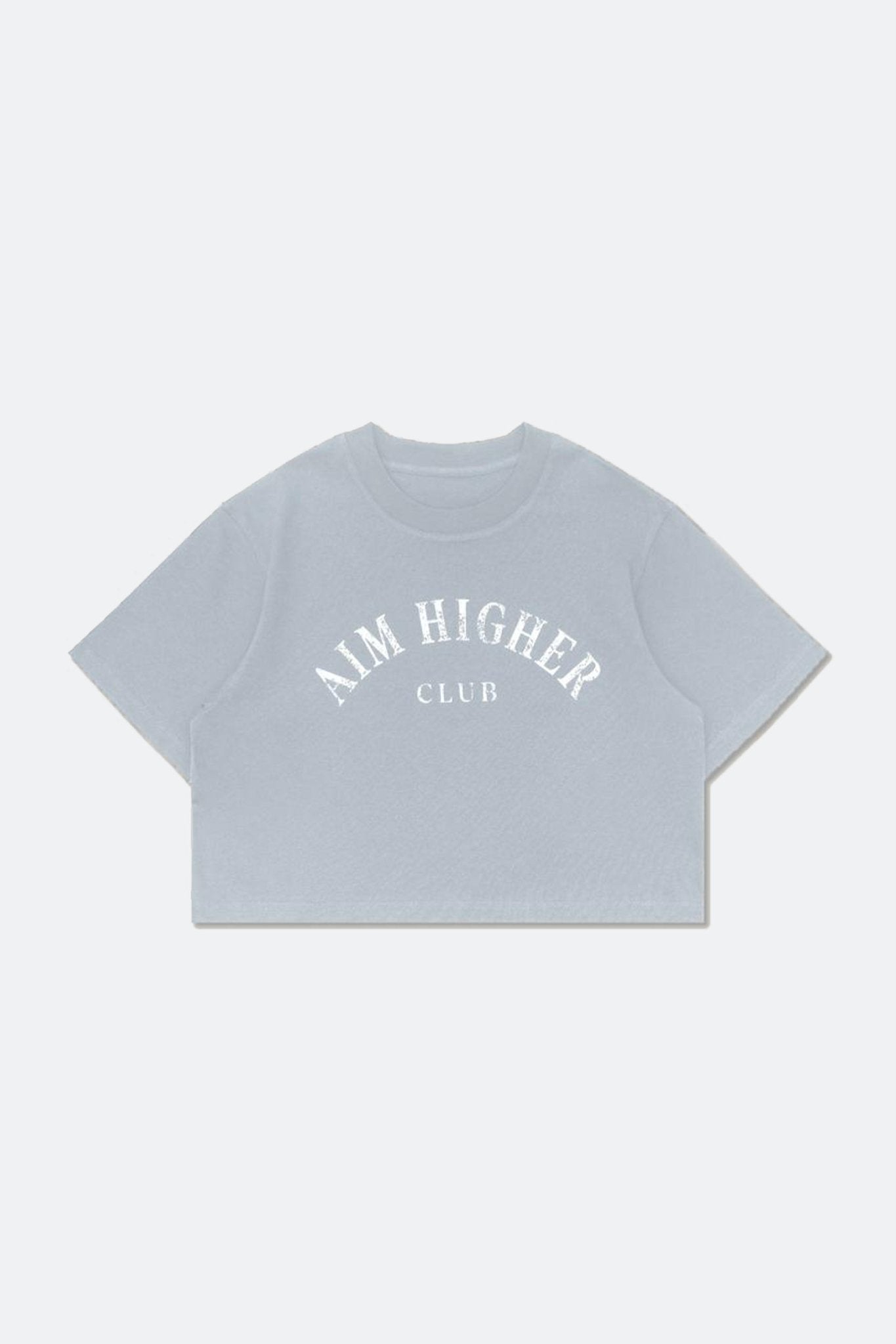 Aim Higher Club Basic Crop Tee/ Grey Baby Blue - GROGROCERY