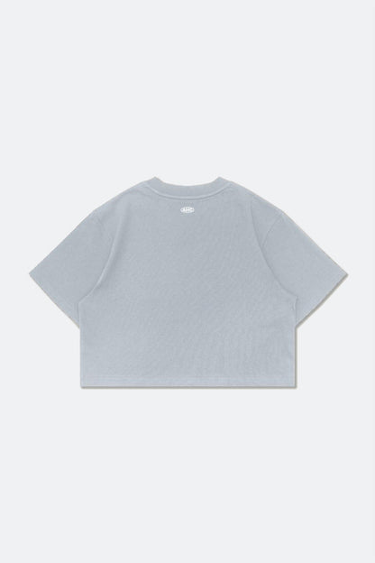 Aim Higher Club Basic Crop Tee/ Grey Baby Blue - GROGROCERY