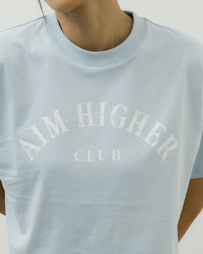 Aim Higher Club Basic Crop Tee/ Grey Baby Blue - GROGROCERY