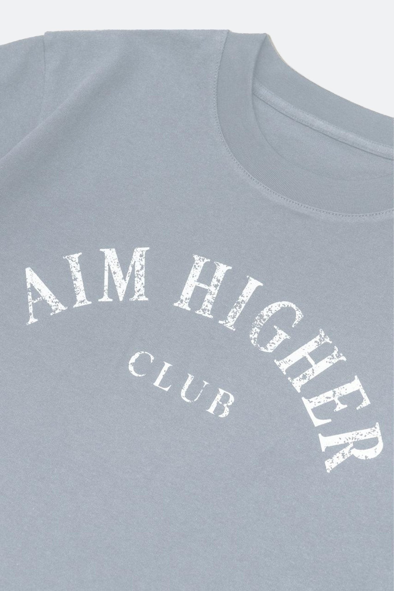 Aim Higher Club Basic Crop Tee/ Grey Baby Blue - GROGROCERY