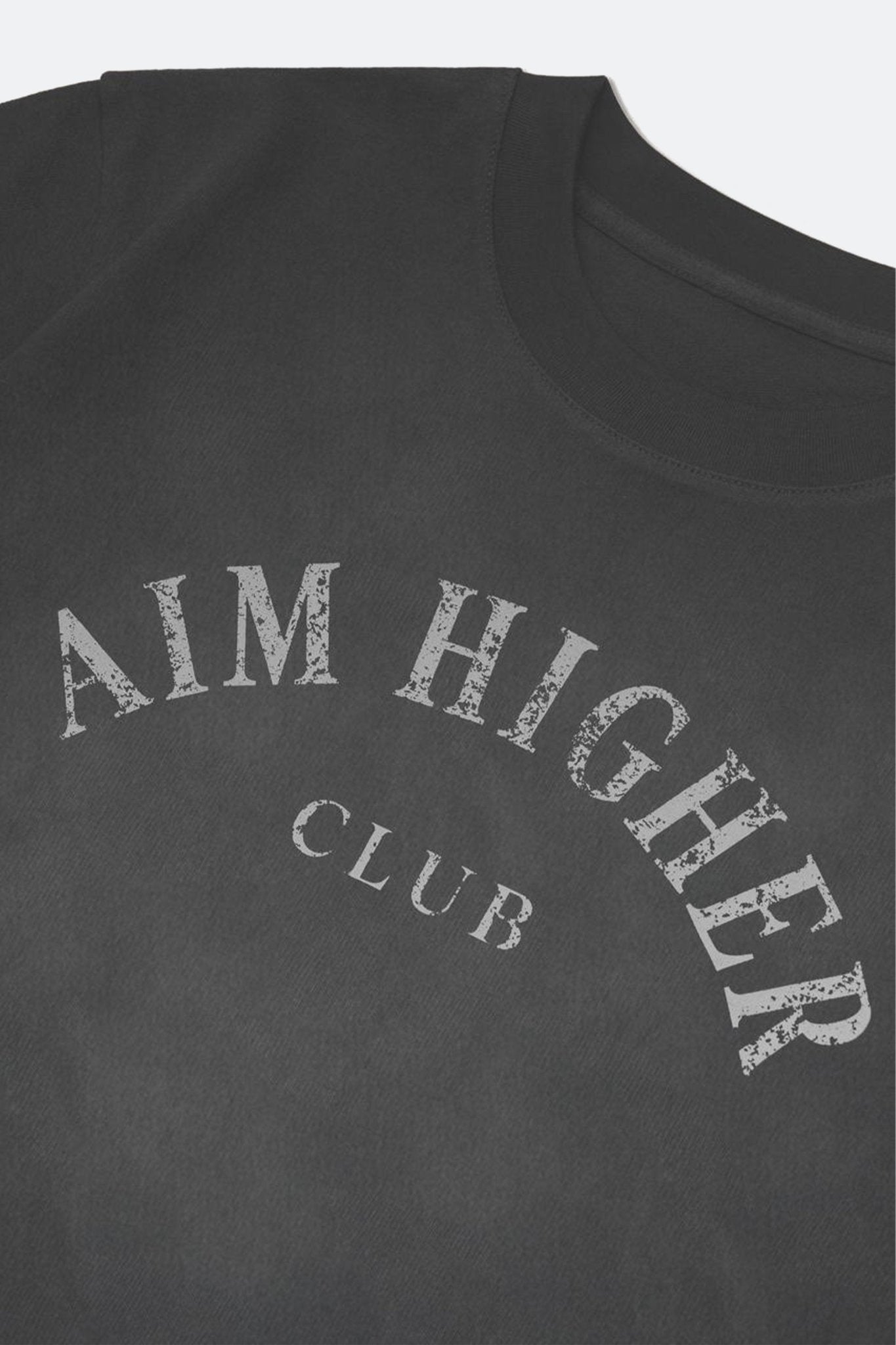 Aim Higher Club Basic Crop Tee/ Washed Charcoal - GROGROCERY