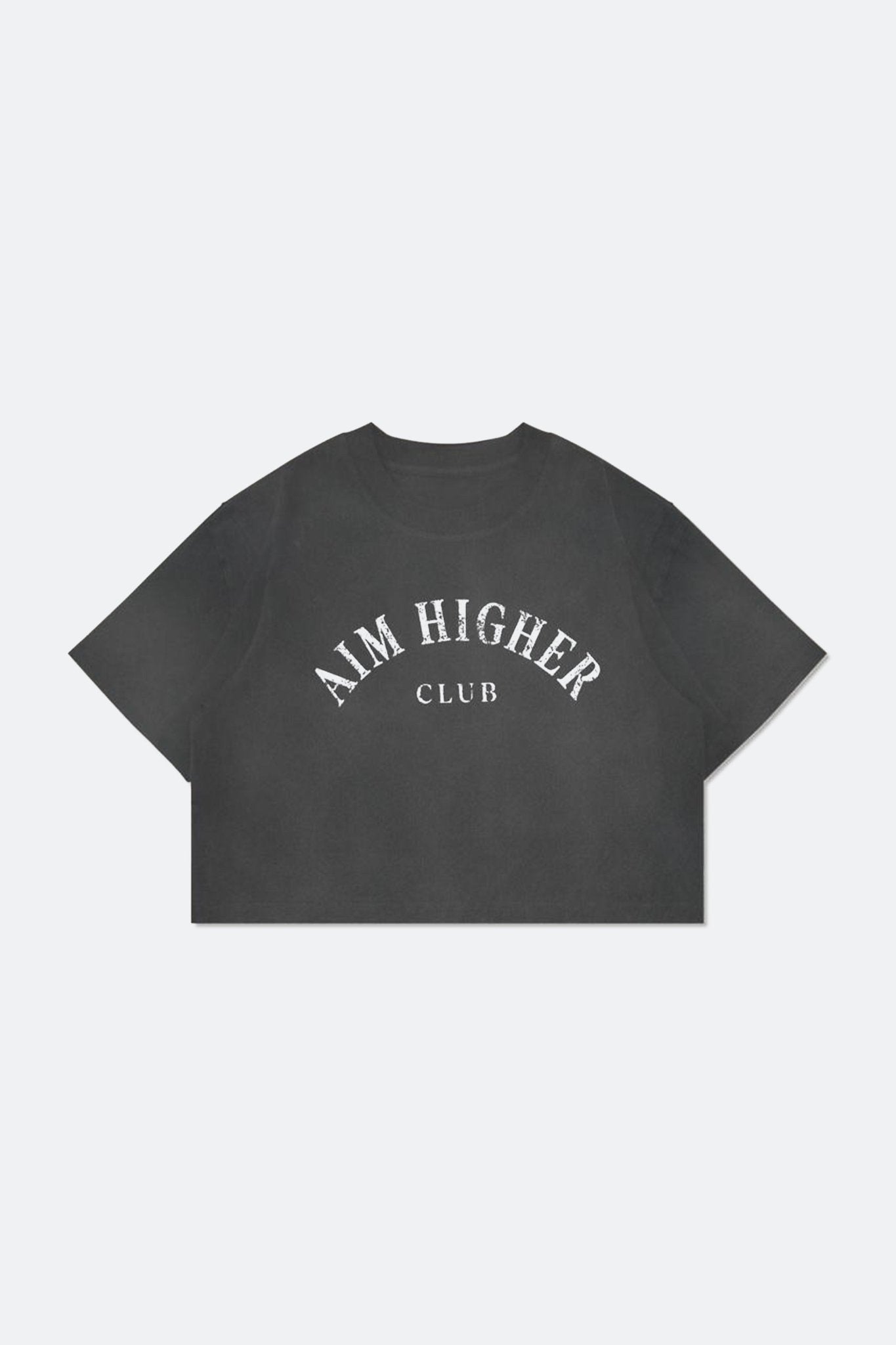 Aim Higher Club Basic Crop Tee/ Washed Charcoal - GROGROCERY