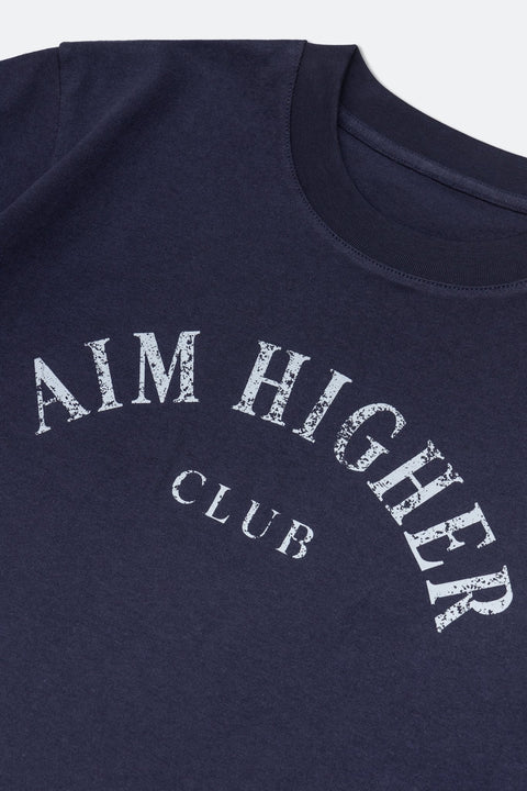 Aim Higher Club Basic Crop Top/ Navy - GROGROCERY