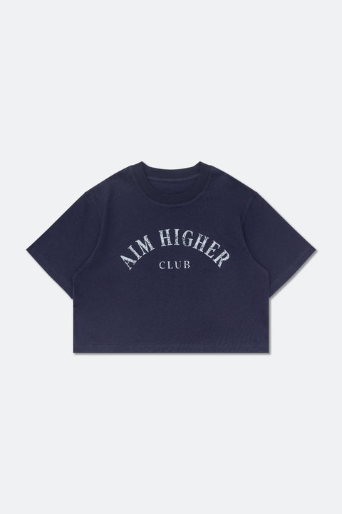 Aim Higher Club Basic Crop Top/ Navy - GROGROCERY