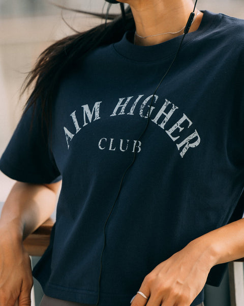 Aim Higher Club Basic Crop Top/ Navy - GROGROCERY