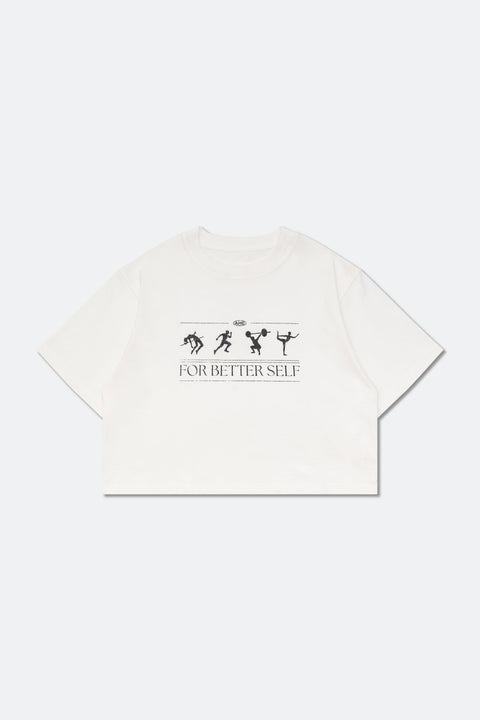 Aim Higher Club Basic Crop Top/ White - GROGROCERY