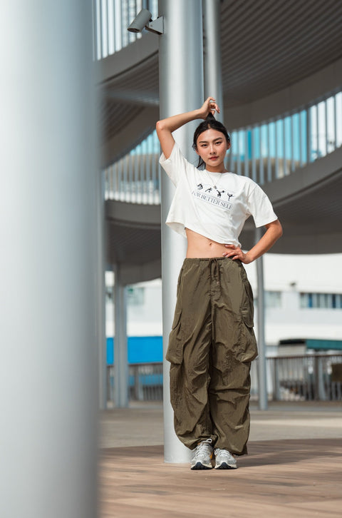 Aim Higher Club Basic Crop Top/ White - GROGROCERY