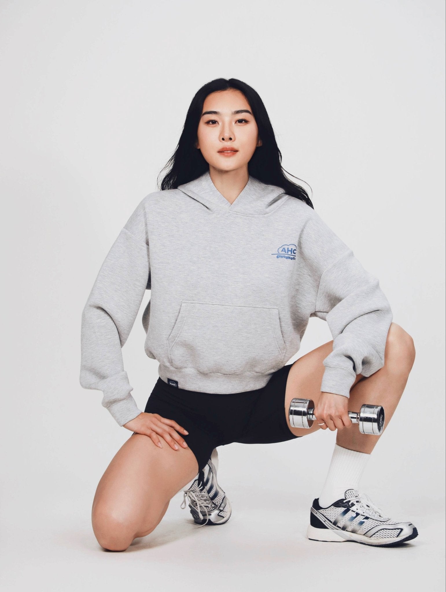 Aim Higher Club ♥ Cinnamoroll Aim High Stay Soft Cloud Touch Cropped Hoodie/ Flecking Grey - GROGROCERY