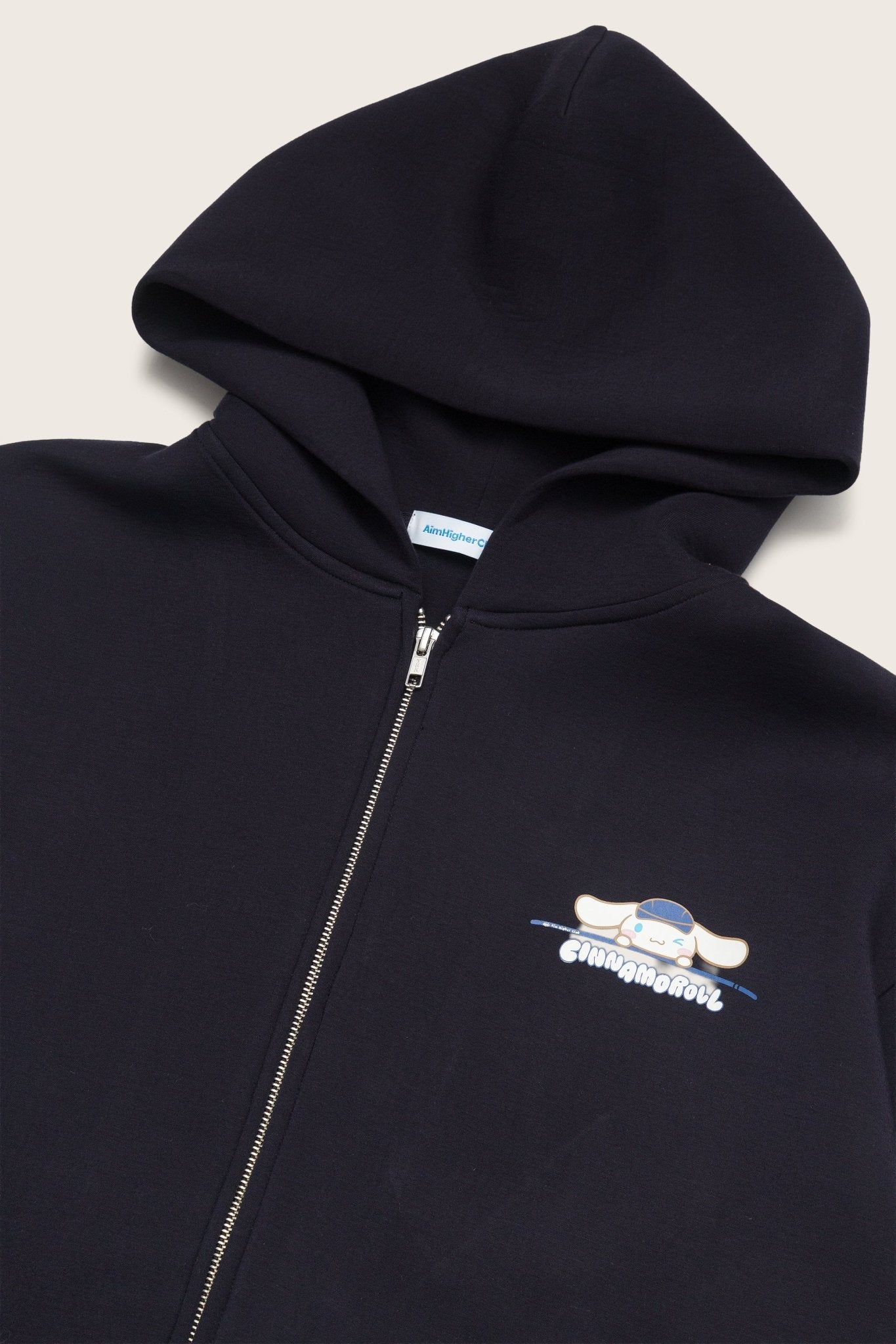 Aim Higher Club ♥ Cinnamoroll Aim High Stay Soft Cloud Touch Zip Up Hoodie/ Navy - GROGROCERY