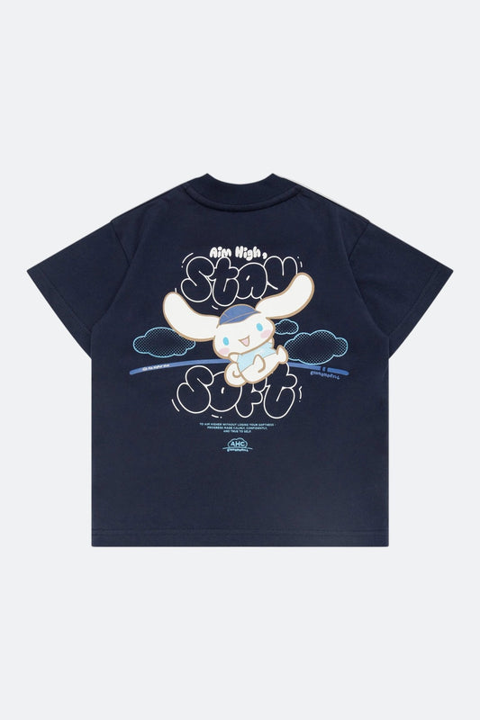 Aim Higher Club ♥ Cinnamoroll Aim High Stay Soft Unisex Tee/ Navy - GROGROCERY