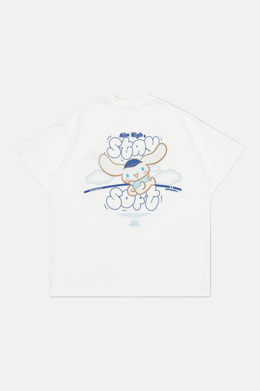 Aim Higher Club ♥ Cinnamoroll Aim High Stay Soft Unisex Tee/ White - GROGROCERY