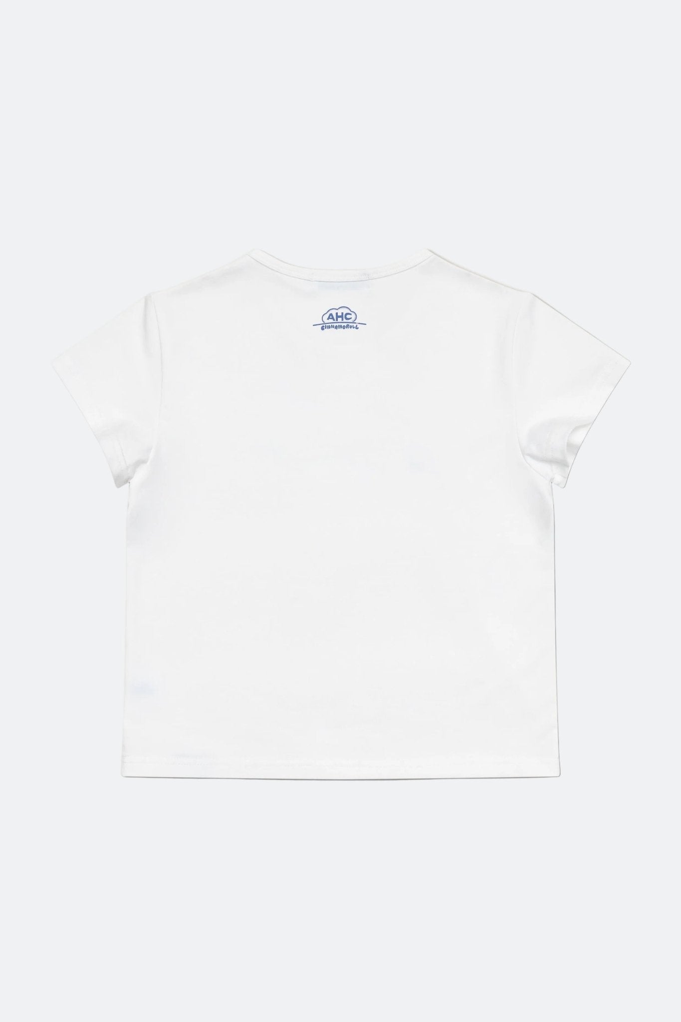 Aim Higher Club ♥ Cinnamoroll Jumping on the Cloud Embroidery Women Fitted Tee/ White - GROGROCERY