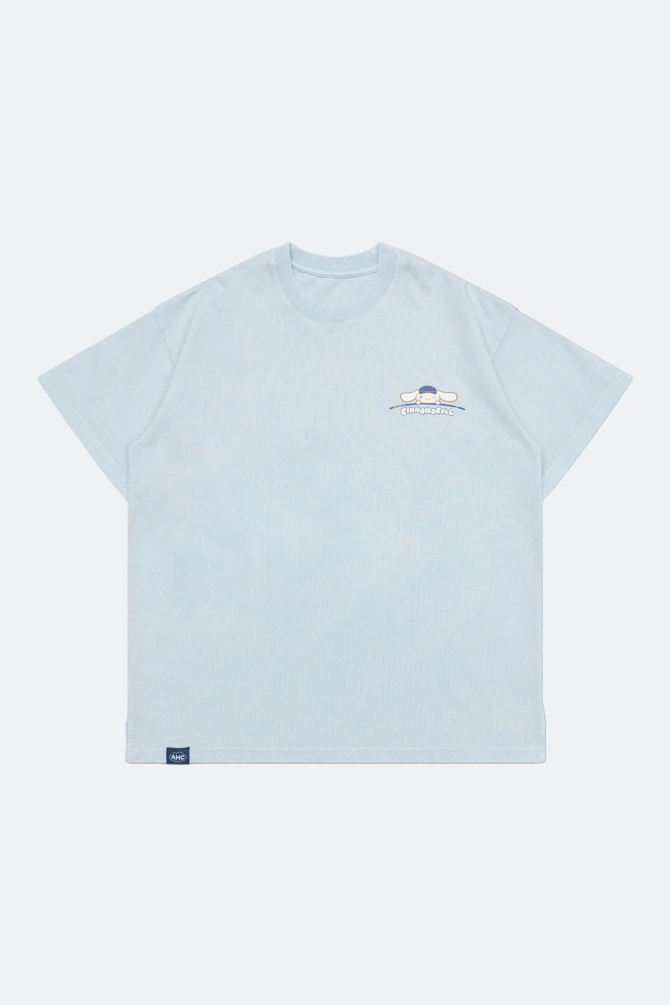 Aim Higher Club ♥ Cinnamoroll Jumping on the Cloud Unisex Tee/ Washed Baby Blue - GROGROCERY