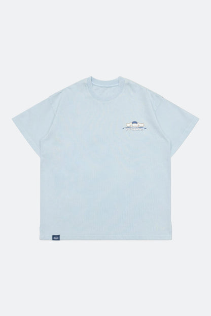 Aim Higher Club ♥ Cinnamoroll Jumping on the Cloud Unisex Tee/ Washed Baby Blue - GROGROCERY