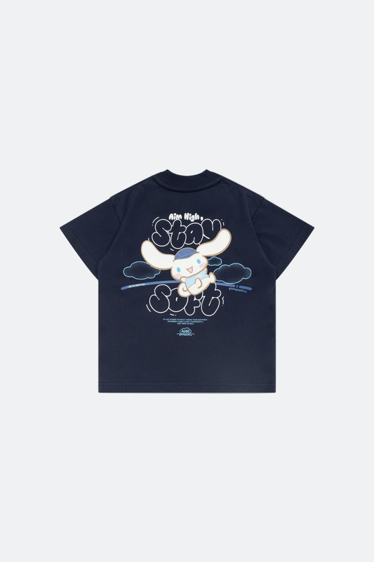 Aim Higher Club ♥ Cinnamoroll Kids Aim High Stay Soft Unisex Tee/ Navy - GROGROCERY