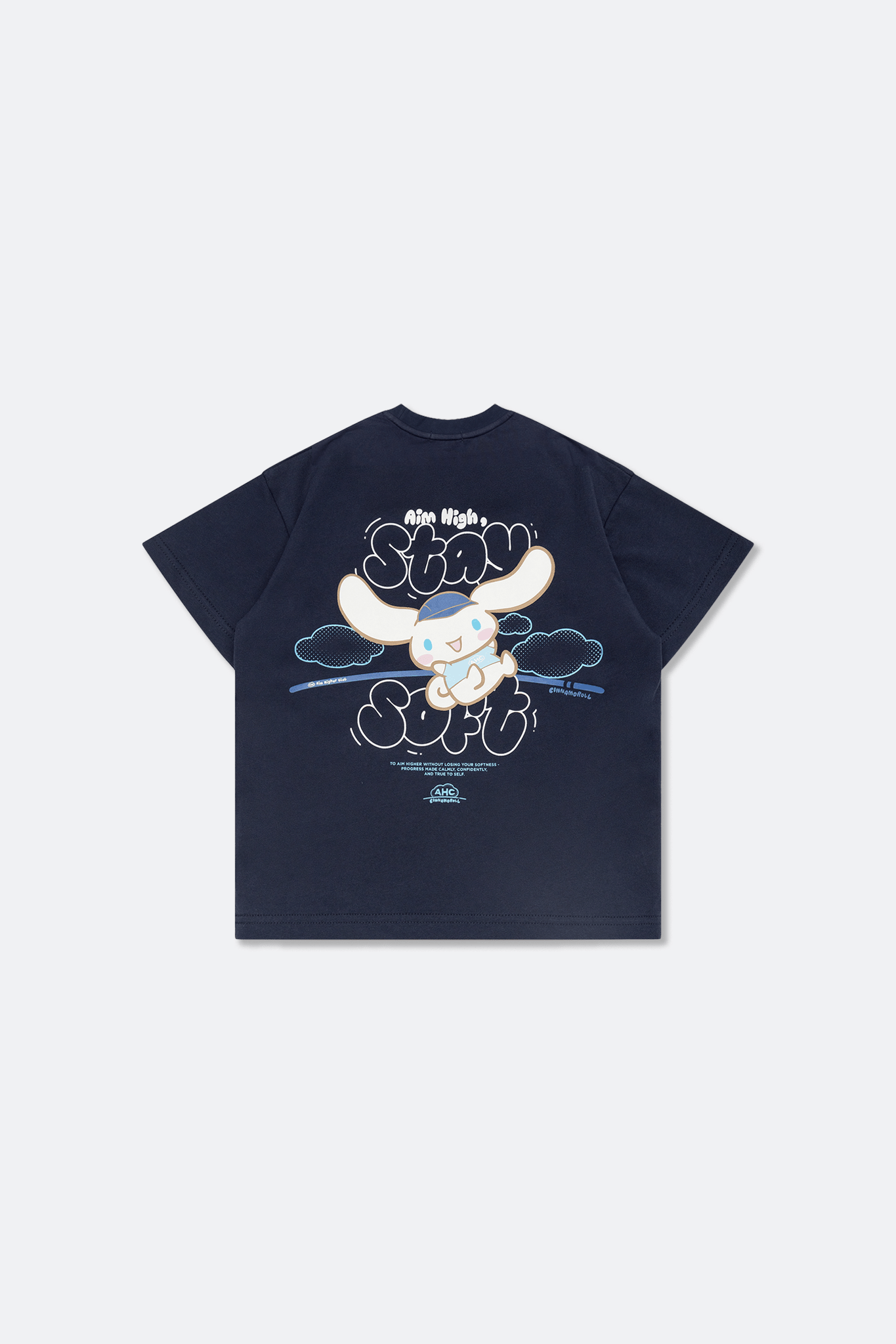 Aim Higher Club ♥ Cinnamoroll Kids Aim High Stay Soft Unisex Tee/ Navy - GROGROCERY