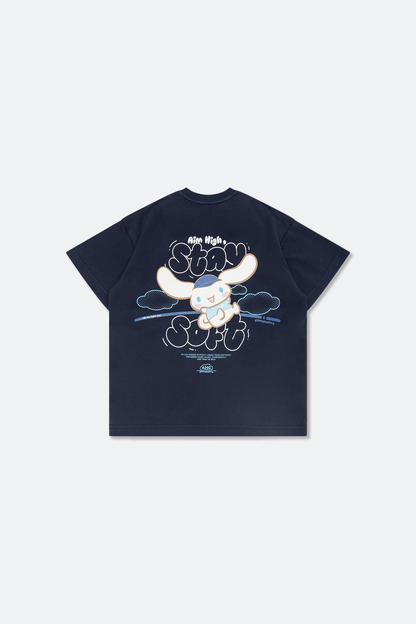 Aim Higher Club ♥ Cinnamoroll Kids Aim High Stay Soft Unisex Tee/ Navy - GROGROCERY